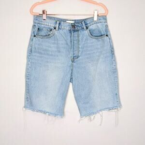 Boyish Blue The Bradley High-Waisted Long Shorts Cut Off Button Fly Size 27